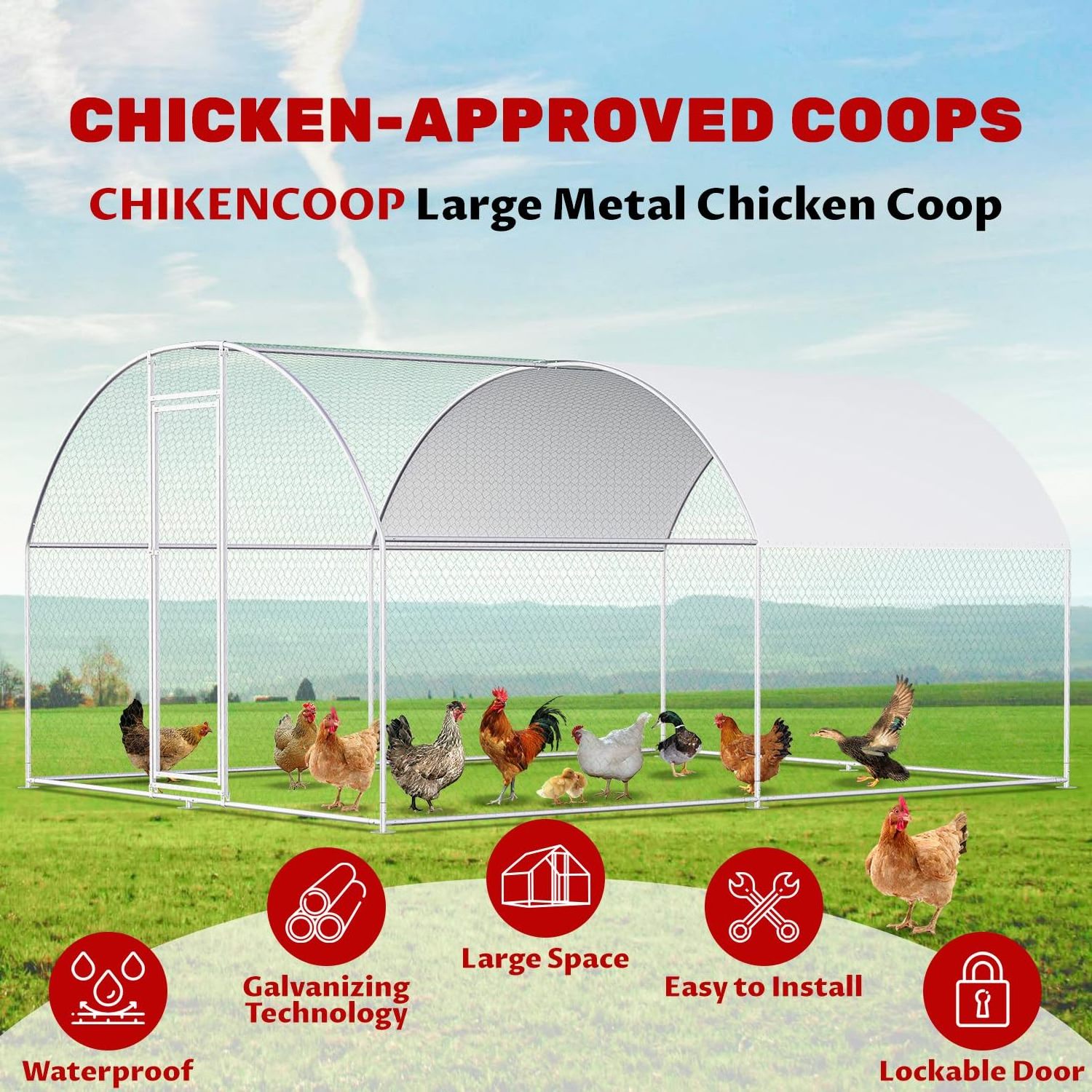 Manufacturer Large Outside 13.1'L x 9.8'W x 6.6'H Chinese Chicken Coop