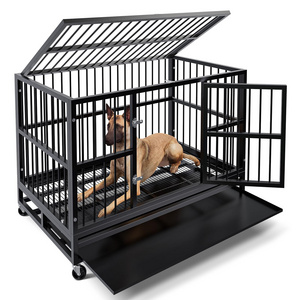 High Quality Black Durable Pet Dog Crate House Anti-Bite Powder Coated Pet Dog Crate House For Medium Large Dogs