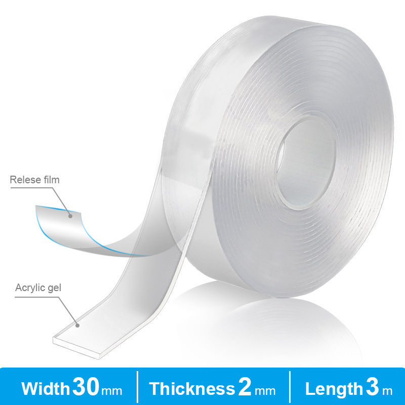 9.85FT Double Sided Nano Tape Heavy Duty Multipurpose Removable Mounting Gel Strip Adhesive Grip Strong Sticky Wall Tape