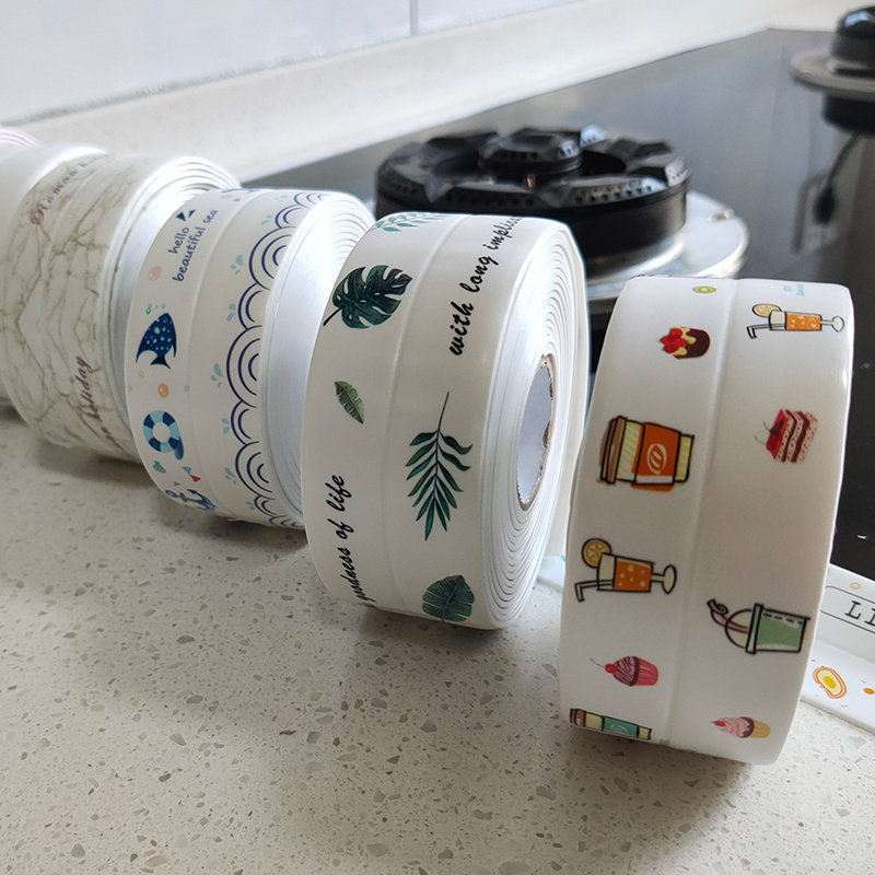 TOBS Source Factory PE/PVC Caulking Tape Factory Kitchen Bathroom  Stove Self Adhesive Caulk strip Curb Tape for bath