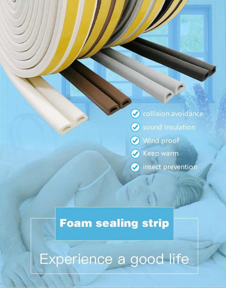 Indoor Weather Stripping Self Adhesive Foam Window Seal Strip for Doors and Windows Soundproofing Weatherstrip Gap Blocker