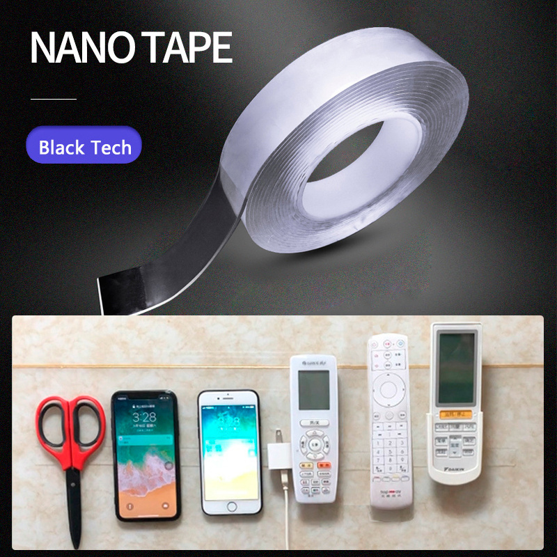 transparent washable sticky 1/2/3/5m reusable heavy duty nano tape clear double sided adhesive mounting tape suppliers