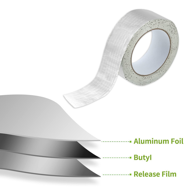 Butyl Putty Tape Heavy Duty and Leak Proof Aluminum  Foil Rubber Tape for RV Repair,Window,Boat Sealing,Glass and Roof Patching