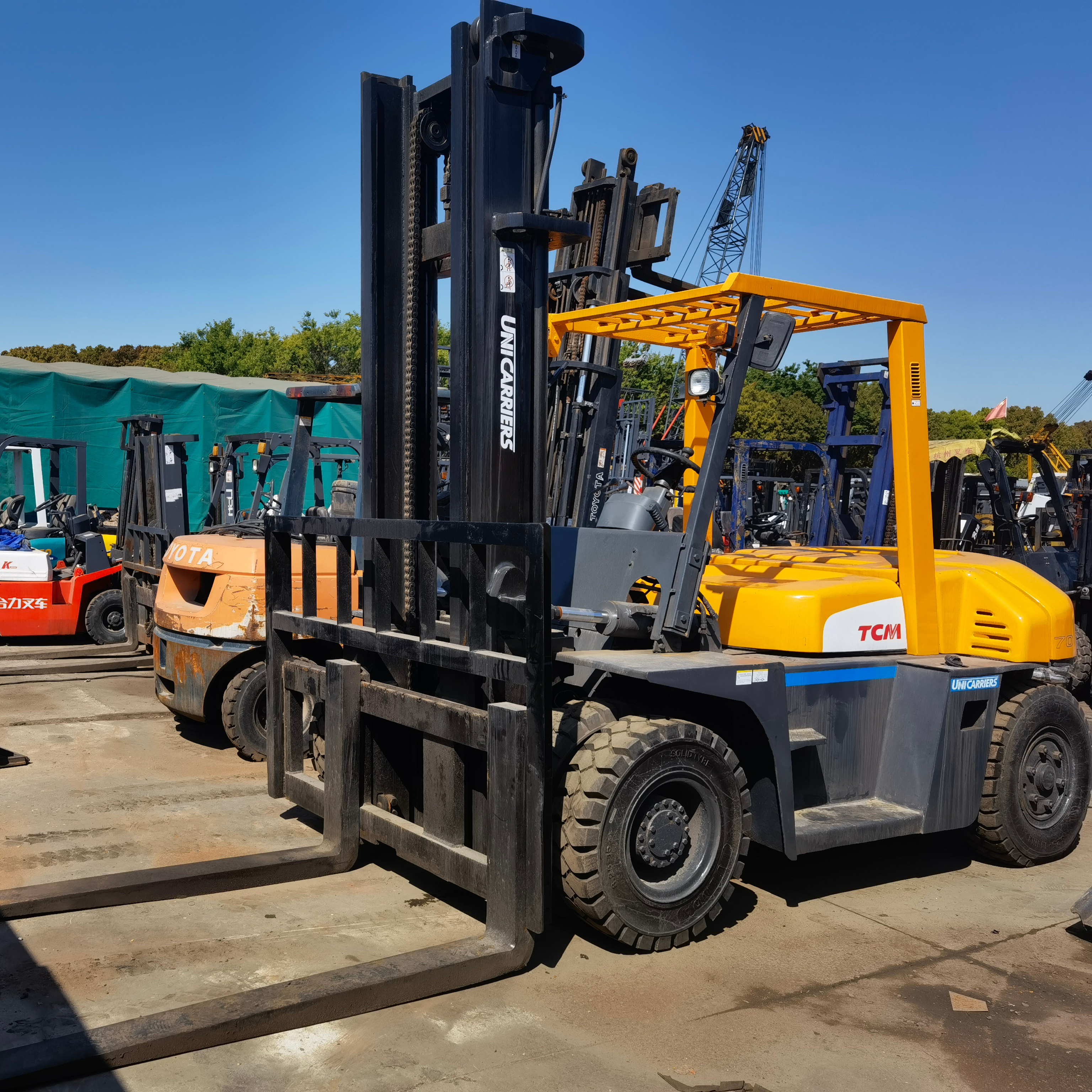 excellent condition 2019 used japanese forklift 7ton tcm forklift fd70 pallet jack