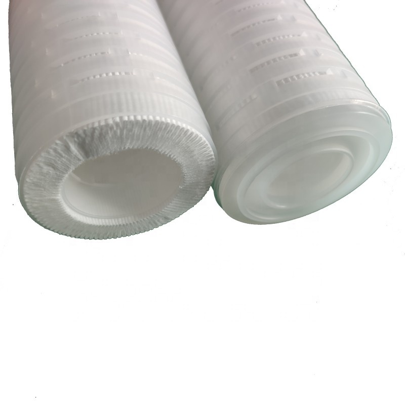 Pp Pes Nylon Pvdf Ptfe Deep Water Treatment 0.1 0.2 0.5 Micron 10 Inch Pleated Membrane Water Filter Cartridge