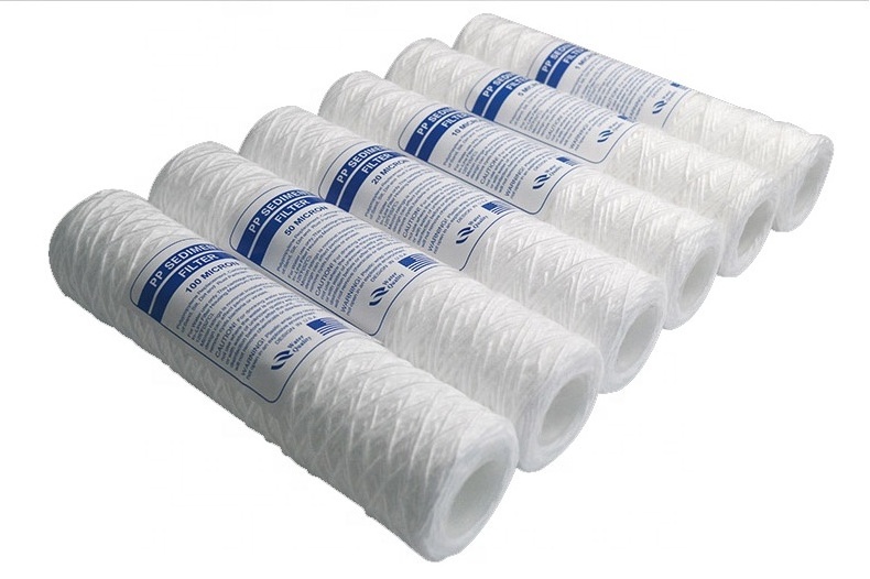 Direct sales Water Treatment Wire String Wound 10 20 30 40 Inch Cotton Sediment Filter Cartridge With Stainless Steel