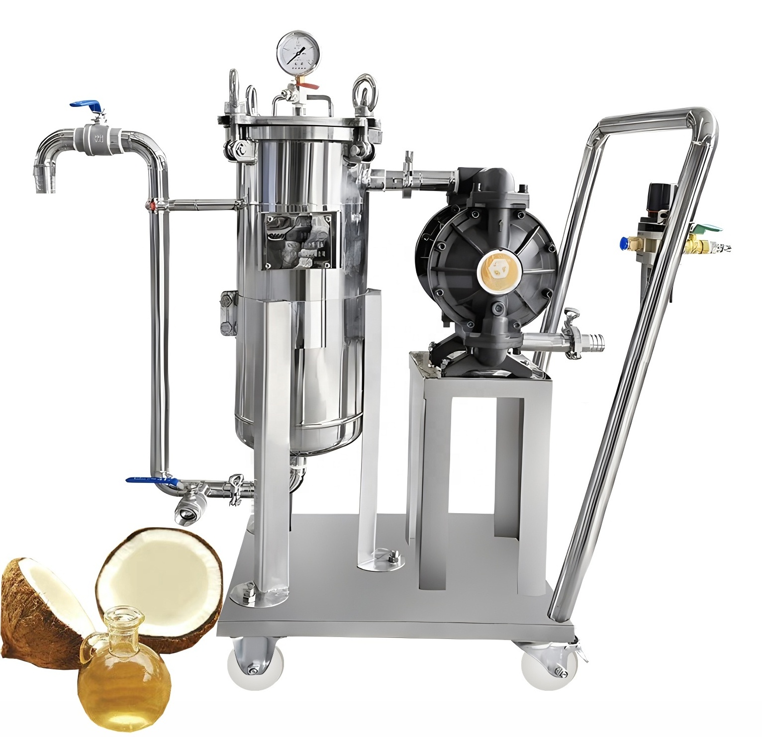 High Precision Coconut Olive Oil Polished Stainless Steel Cartridge Liquid Filtration Machine Filter Bag Housing