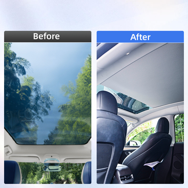 Wholesale Sunshade UV Reflection Heat Blocking Shade Car electric roof sunshade For Tesla Model Y