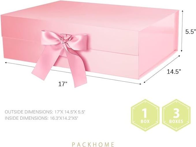 Custom Your Logo Pink Magnetic Box With Ribbon Rigid Cardboard Paper Shipping Box Packaging For Cosmetic And Perfume