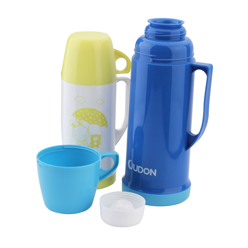 0.75L 0.95L Keep Hot Cold Glass Lined Vacuum Insulated Plastic Travel Pot Termos Thermos Flask with Glass Refill Inside