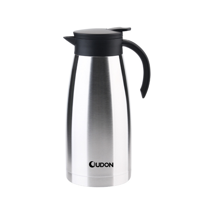 Custom 1.5L Large Capacity Double Walled Vaccum Insulated Stainless Steel Tea Coffee Pot