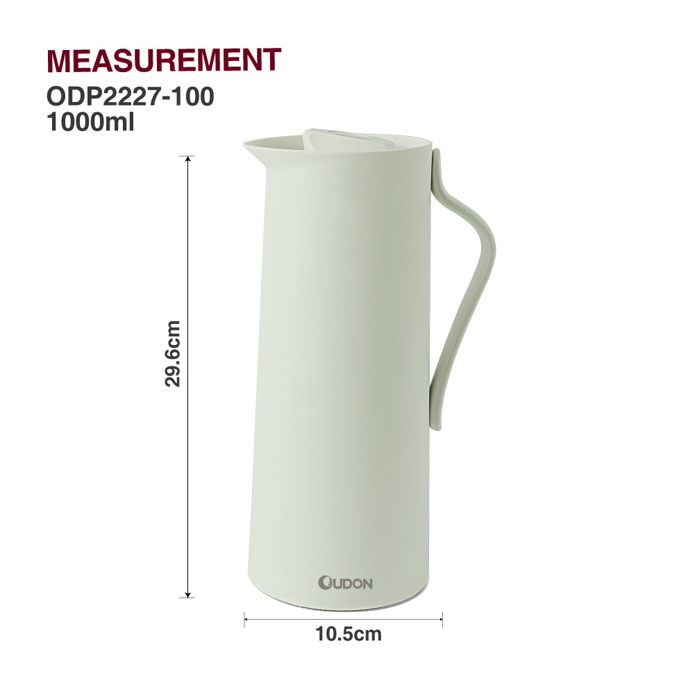 1L Vacuum Jug Insulated Tea Carafe Double Wall Insulation Pot Hot Water Bottle Dispenser for Coffee