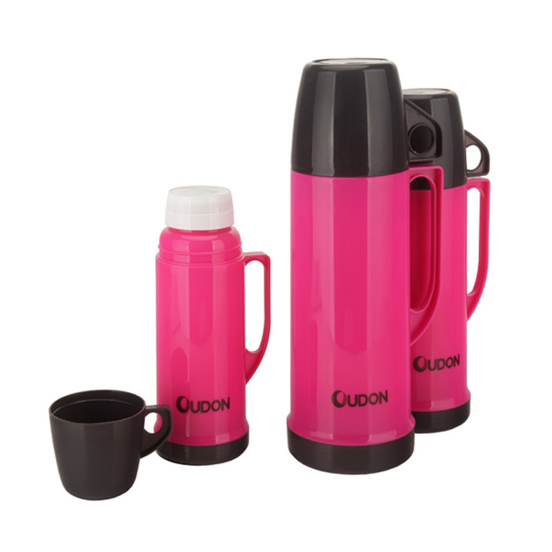 0.75L 0.95L Keep Hot Cold Glass Lined Vacuum Insulated Plastic Travel Pot Termos Thermos Flask with Glass Refill Inside