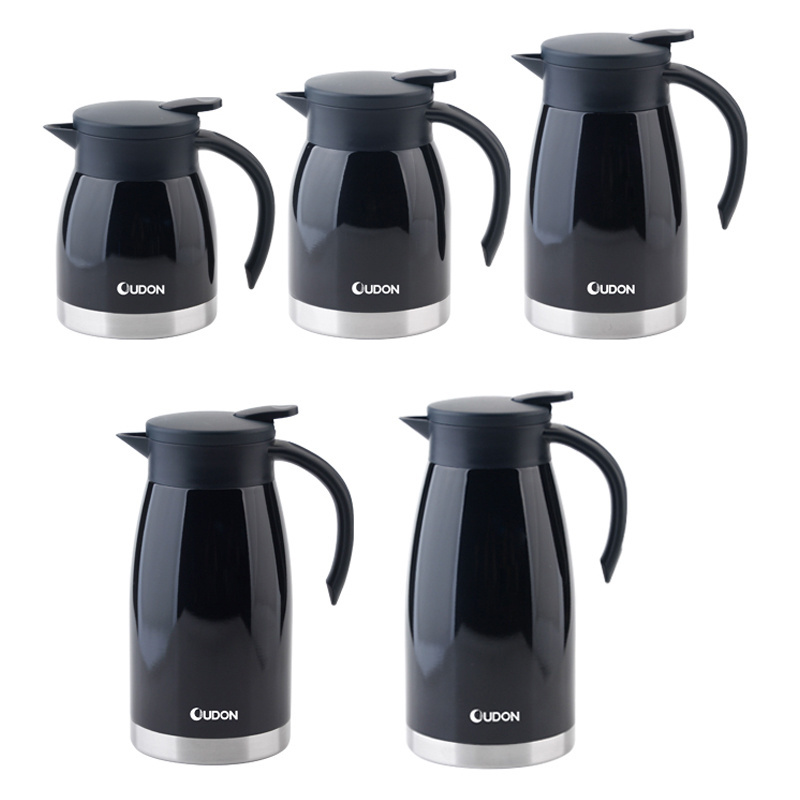 Custom 1.5L Large Capacity Double Walled Vaccum Insulated Stainless Steel Tea Coffee Pot