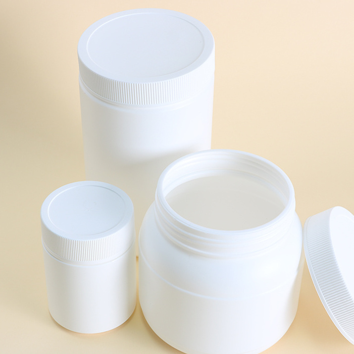 Hot Sale 250cc-1000cc Pet Hdpe Empty White Solid Medicine Container Pill Plastic Bottles For Capsules Vitamins Powder Packaging