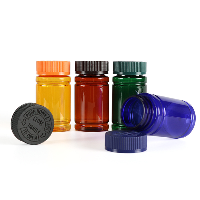 150ml 300ml PET Bamboo shape plastic bottle with screw cap/child resistant lids for pill capsule tablet medicine supplement