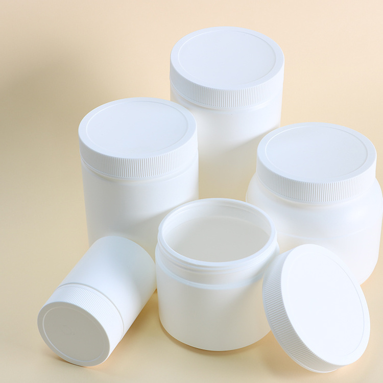 Hot Sale 250cc-1000cc Pet Hdpe Empty White Solid Medicine Container Pill Plastic Bottles For Capsules Vitamins Powder Packaging