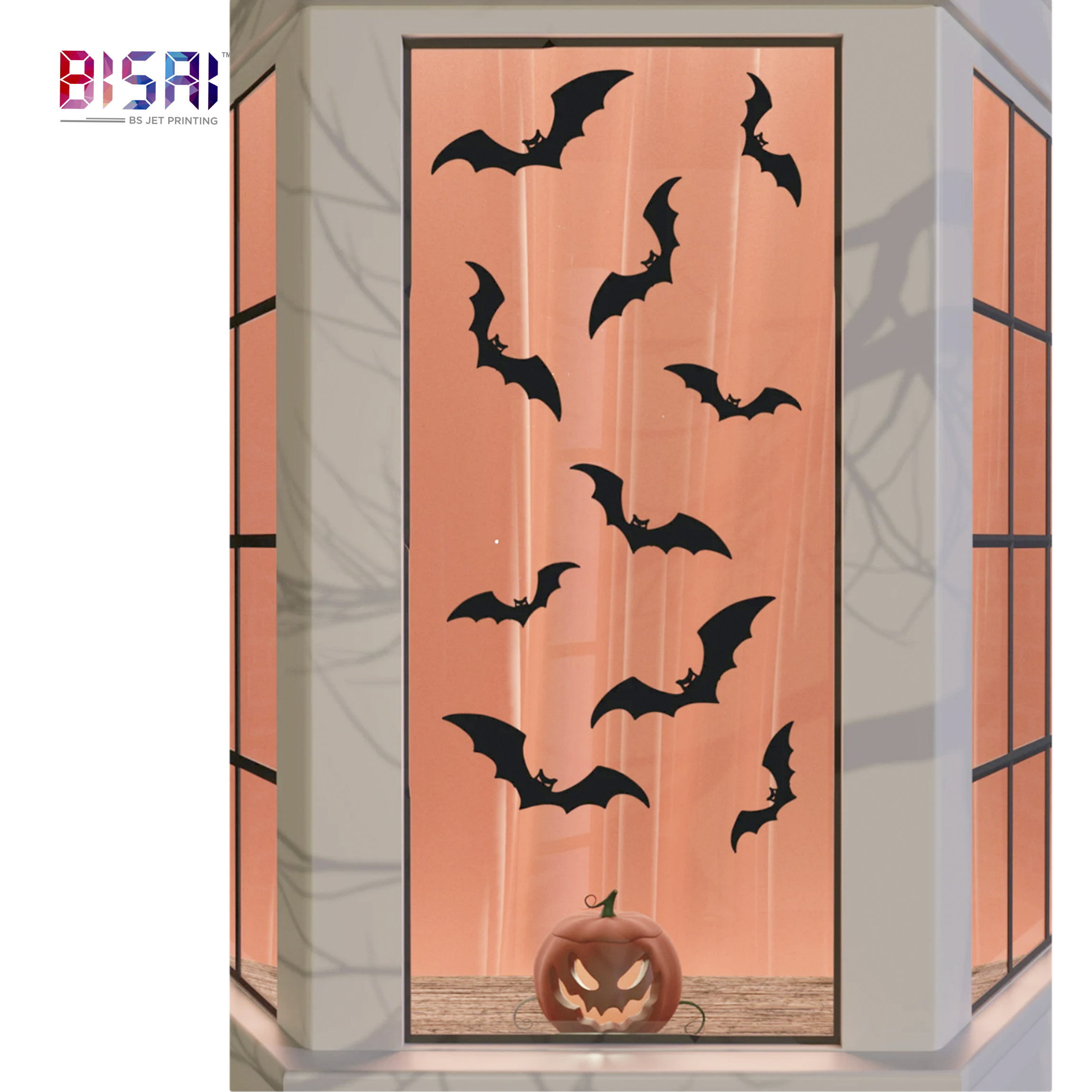 Custom waterproof transparent paper stickers halloween decora floor tile office stickers