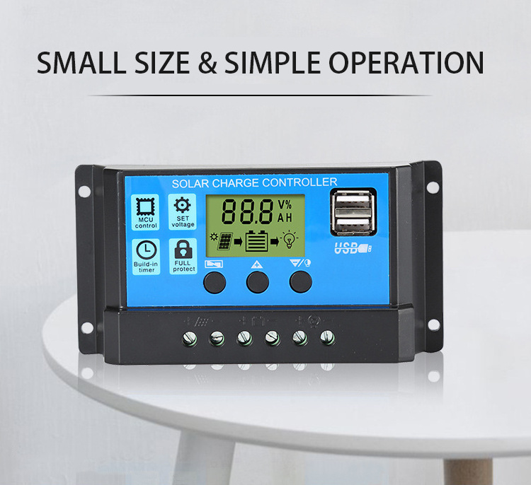 PWM 10A 20A 30A 12V/24V Micro Solar Panel Battery Solar Charge Controller