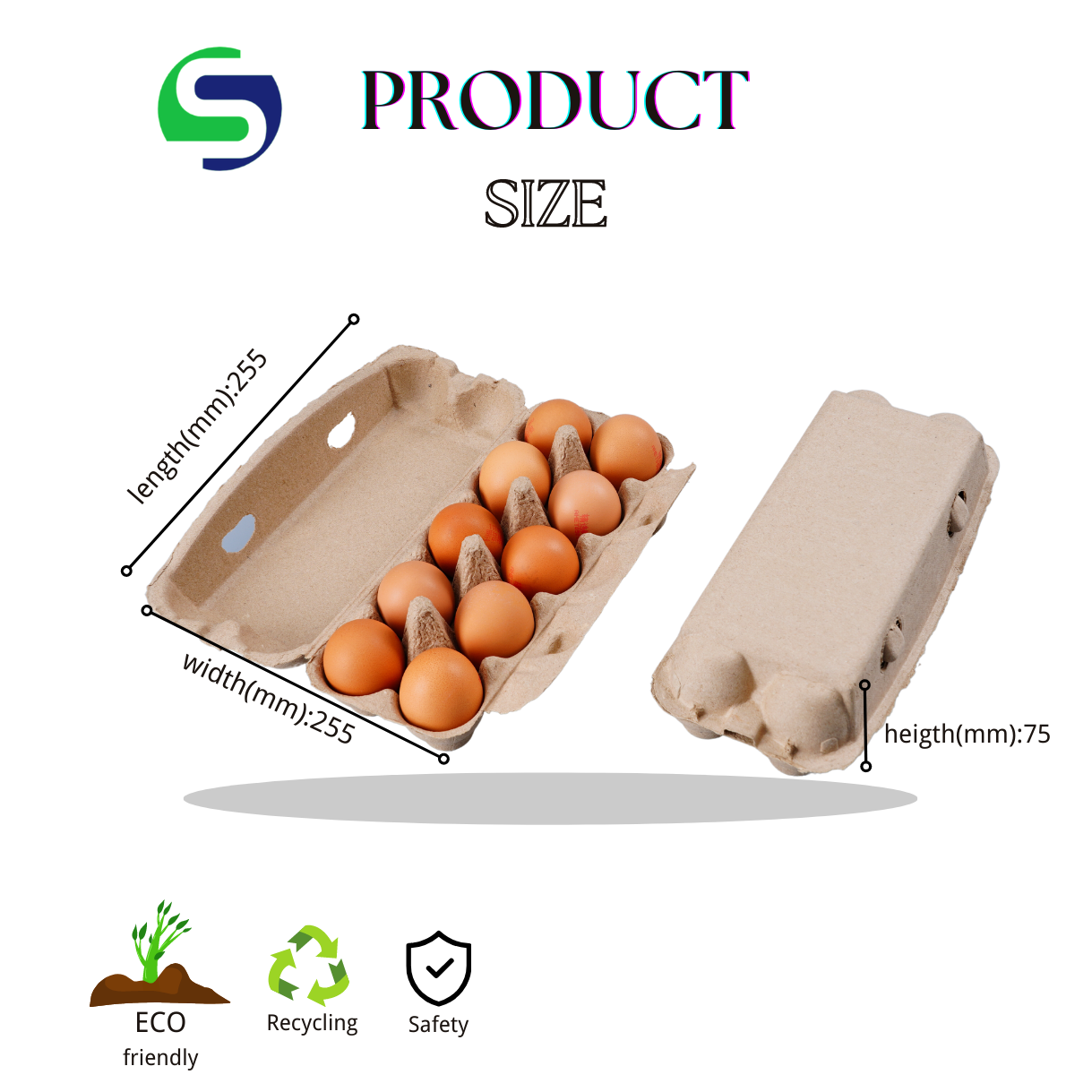 Suppliers 6 12 15 18 20 30 Grids Biodegradable Packaging Carton Chicken Egg Moulded Pulp Paper Egg Tray