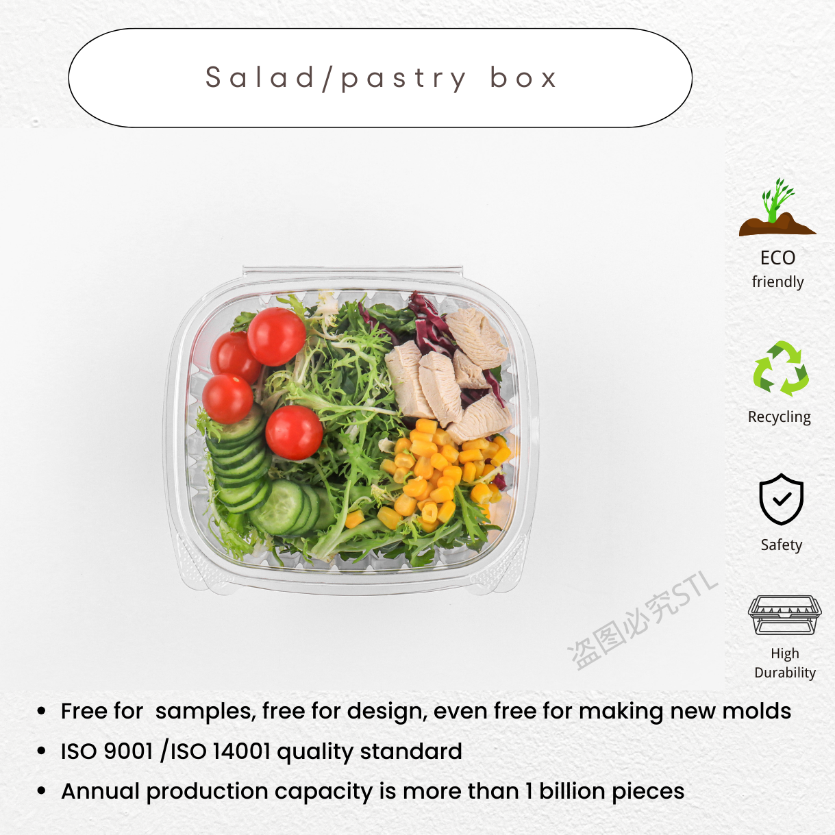 Manufacturer Supply 8 12 16 20 24 32 48Oz  Cut Fruit Container With Lid Pet Hinged Container Fruit Salad  Container