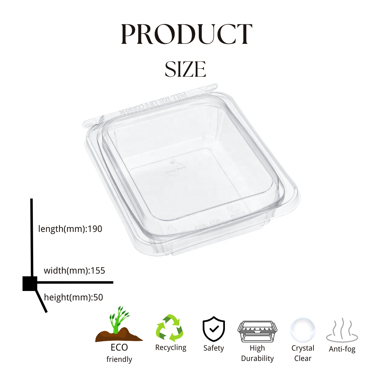 Factory Custom Disposable PET Clear Food Boxes Tamper-Evident Nuts Dry Fruit Container