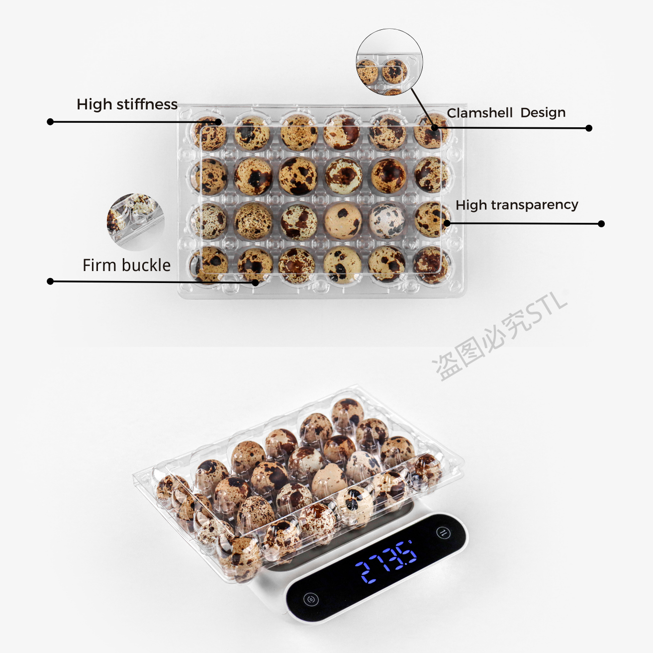 Wholesales Quail Eggs Plastic Package Tray 20 24 30 Holes Quail Egg Blister Tray