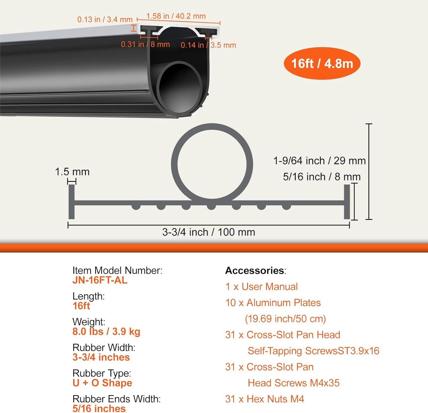 garage door weather stripping VEVOR Garage Door Seals Bottom Rubber, U Shape +O Ring Combination Garage Door