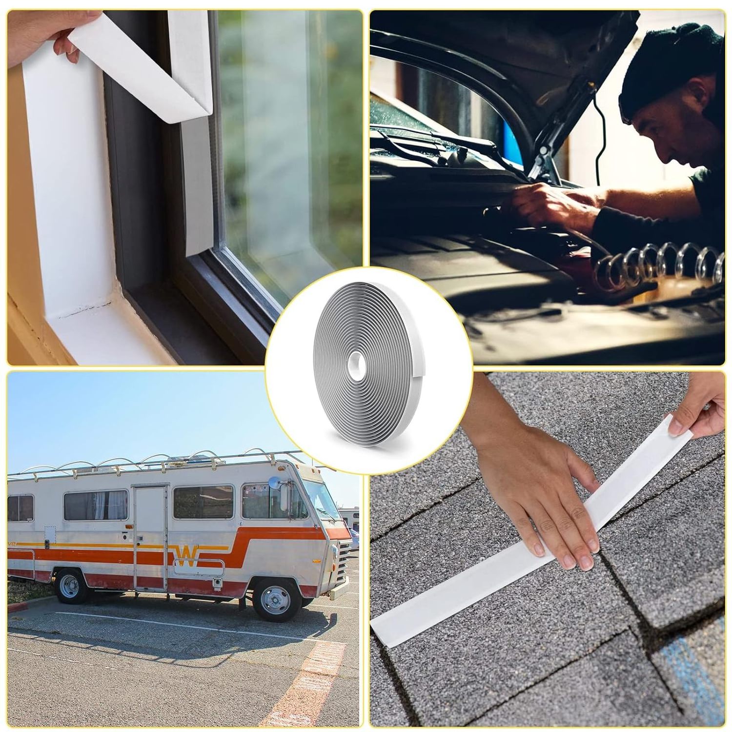 Seal tape Tight Seal for Leak Proof EPDM RV Repair Window Glass Boat Sealing Roof Pipe Patching