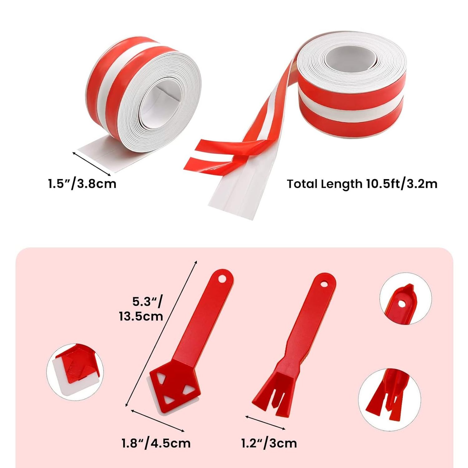 Floor sealing strip Bath Sealant Strip, Acrylic Adhesive Caulk Strip with Waterproof Sealant Tape withTools for Bathroom