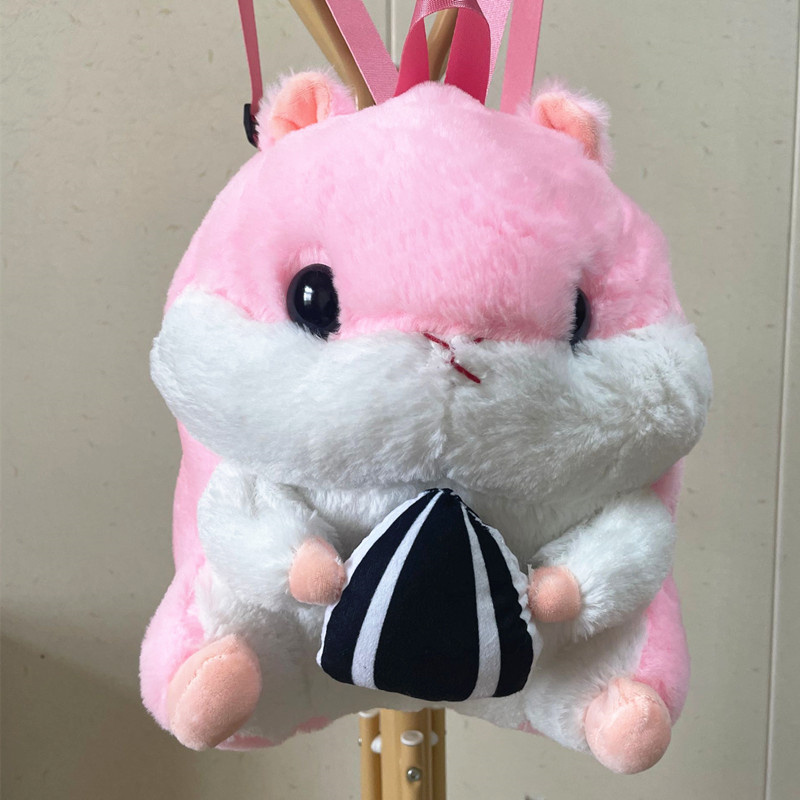 Promotional High Quality 31cm Animal Toys Bag Plush Cartoon Hamster Backpack