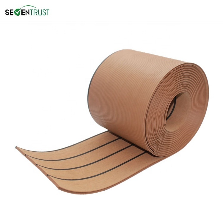 25 Meter Roll 200mm Wide Marine synthetic teak PVC decking natural wood veneer