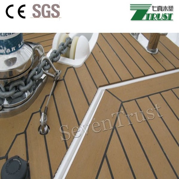 25 Meter Roll 200mm Wide Marine synthetic teak PVC decking natural wood veneer