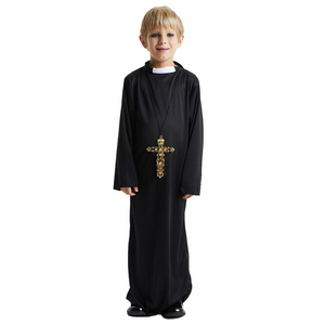 Halloween Jesus Christ Missionary Minister Priest Nun Virgin Mary Cosplay Costume For Boys