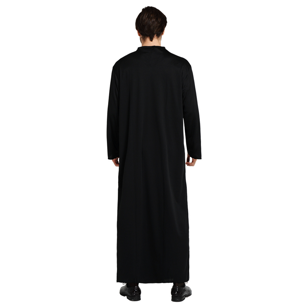 Halloween Costume Adult Jesus Christ Male Missionary Priest Black Robes Cosplay Costume