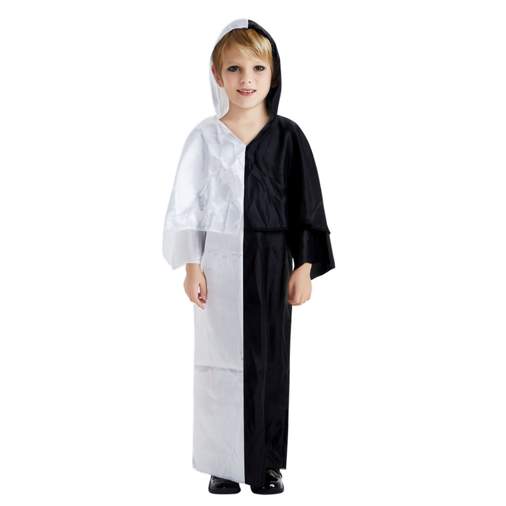 Halloween Children Carnival Suit Boys Scary Black and White Jumpsuit Devil Costumes For Kids