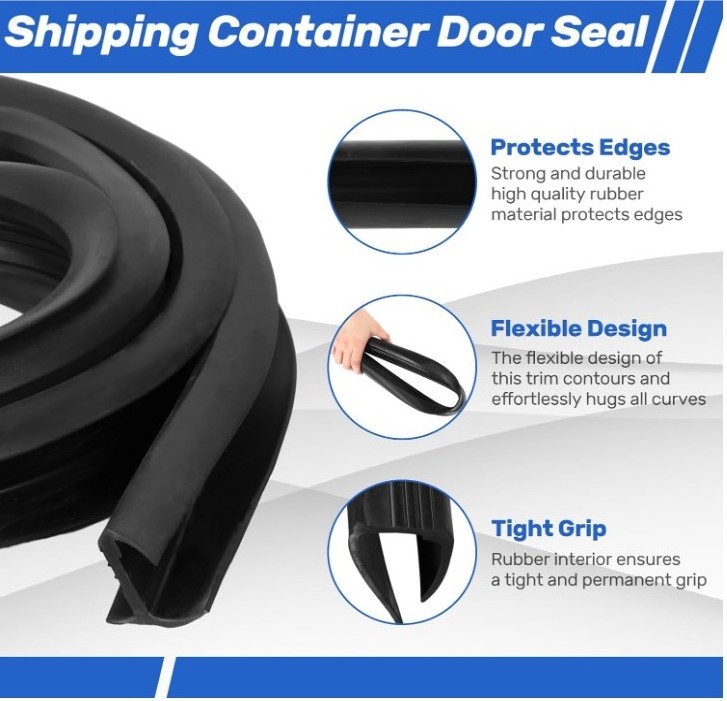 Custom Dry or Refrigerated Container Parts EPDM Rubber sealing strip ISO Shipping Container Rubber Door Seal Gasket Strip