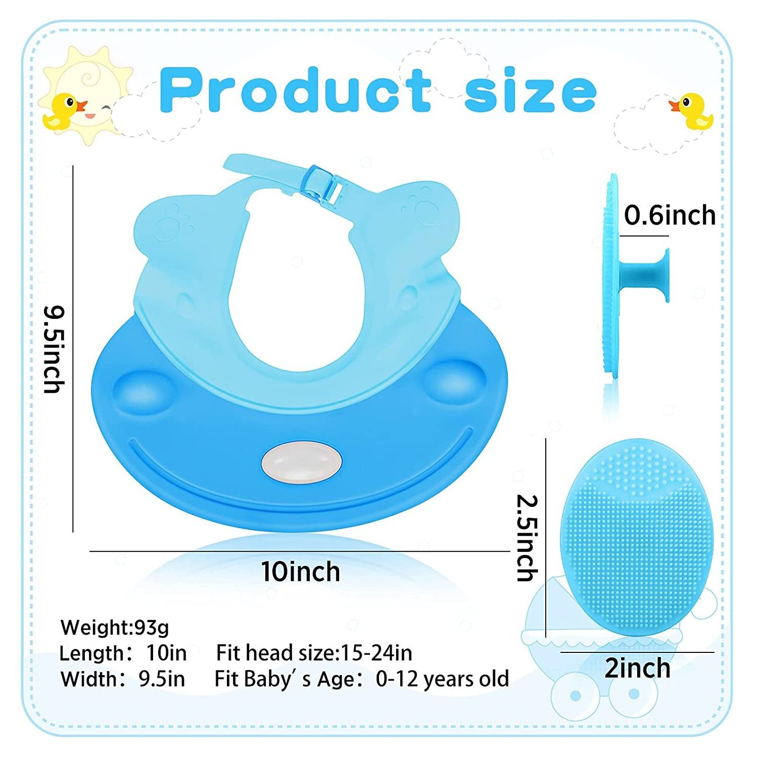 Waterproof Soft Animal Shape Funny Baby Bath Hat Baby Bath Protect Hat Baby Shower Shampoo Cap