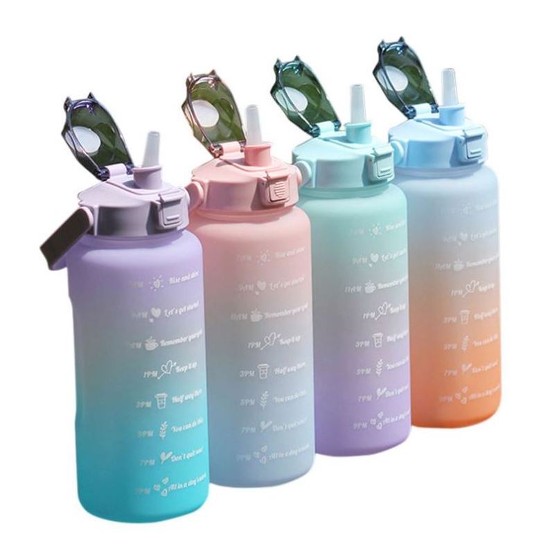 2.2l drinkware bpa free gym 64 oz/2l half gallon water bottle single wall custom stainless steel water bottle with logo