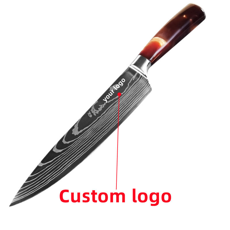 Damascus pattern 7Cr17mov High Carbon Steel fruit carving fish fillet cutter Kitchen tools cheap wholesale multi chef knife set