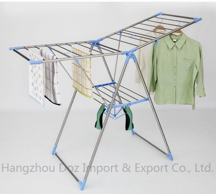 Folding Wing drying Rack standing rack Foldable towel cloth rails sliding clothes rack