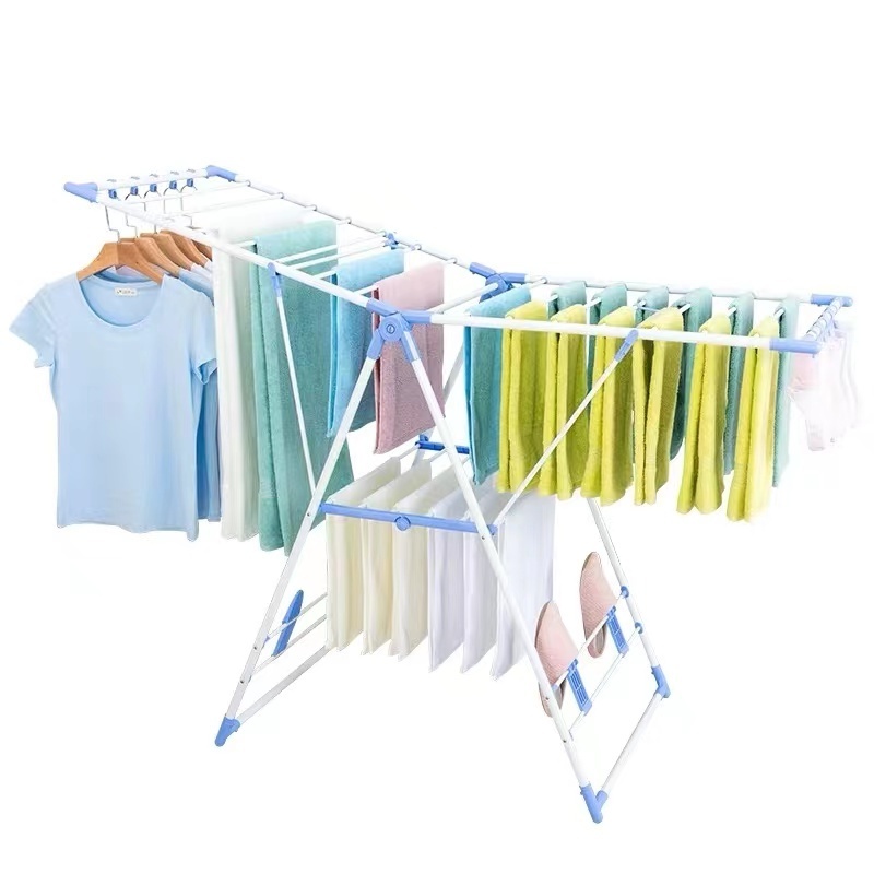 Folding Wing drying Rack standing rack Foldable towel cloth rails sliding clothes rack