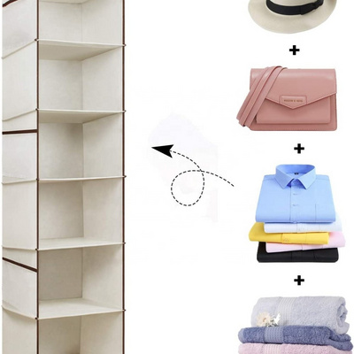 Hanging Storage with 5 Shelves Wardrobe Closet Organizer