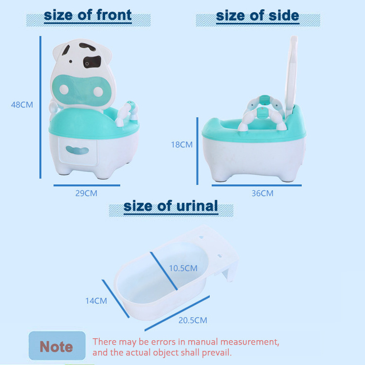 Cute Folding Baby Potty Chair with draw-out type bed pan/armrest for toddler's toilet training