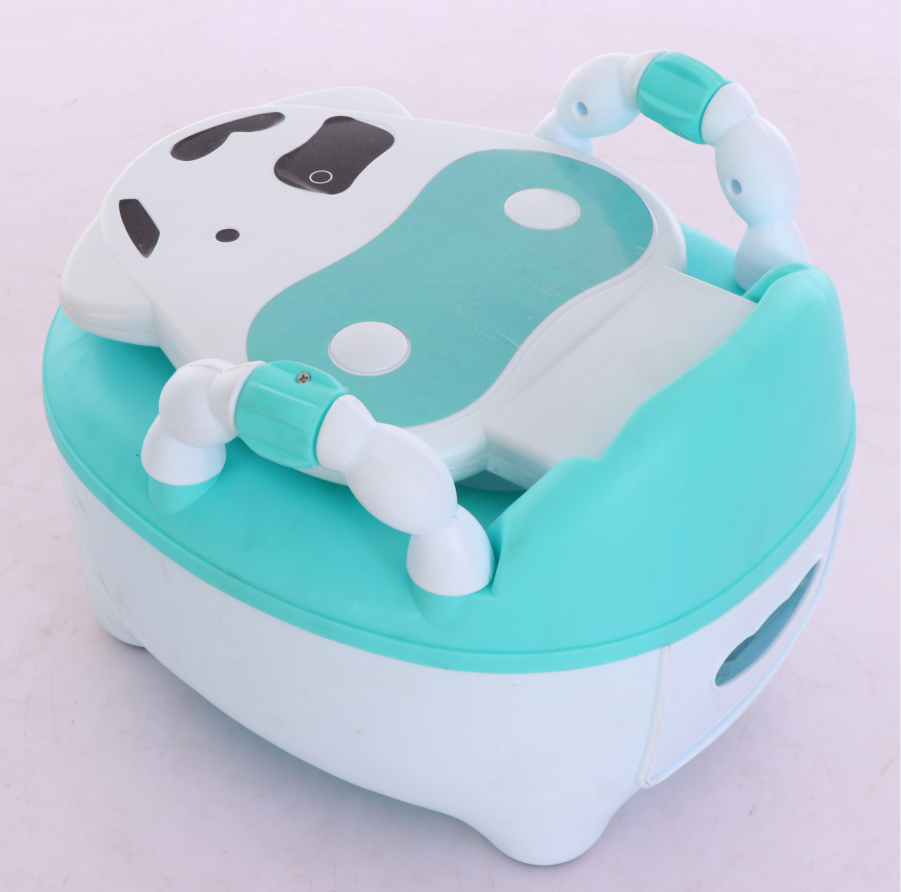 Cute Folding Baby Potty Chair with draw-out type bed pan/armrest for toddler's toilet training