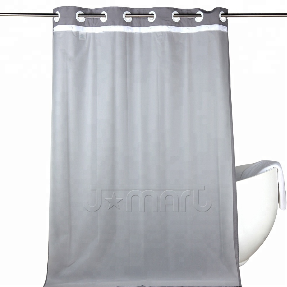 2023 Unique Design No hook Hookless Modern Hotel Heavy Duty Shower Curtain Liner with Snap Closure for Hotel & Home