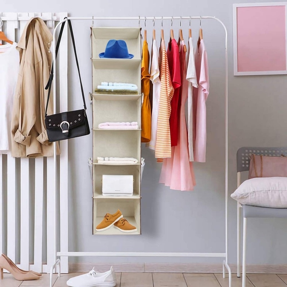 Hanging Storage with 5 Shelves Wardrobe Closet Organizer