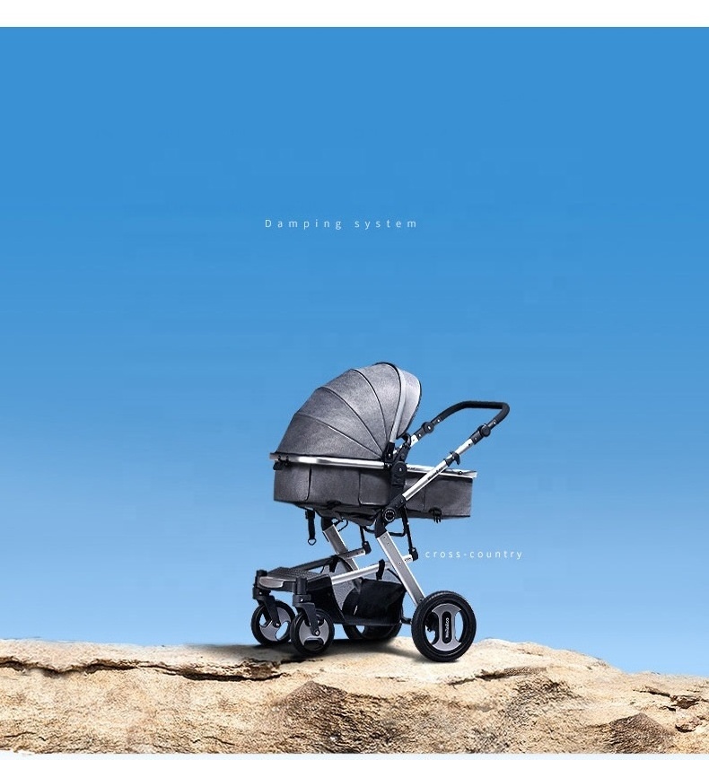 Folding Portable and Lightweight Travel system Baby Stroller with anti-shock Wheels and infant car seat/basket