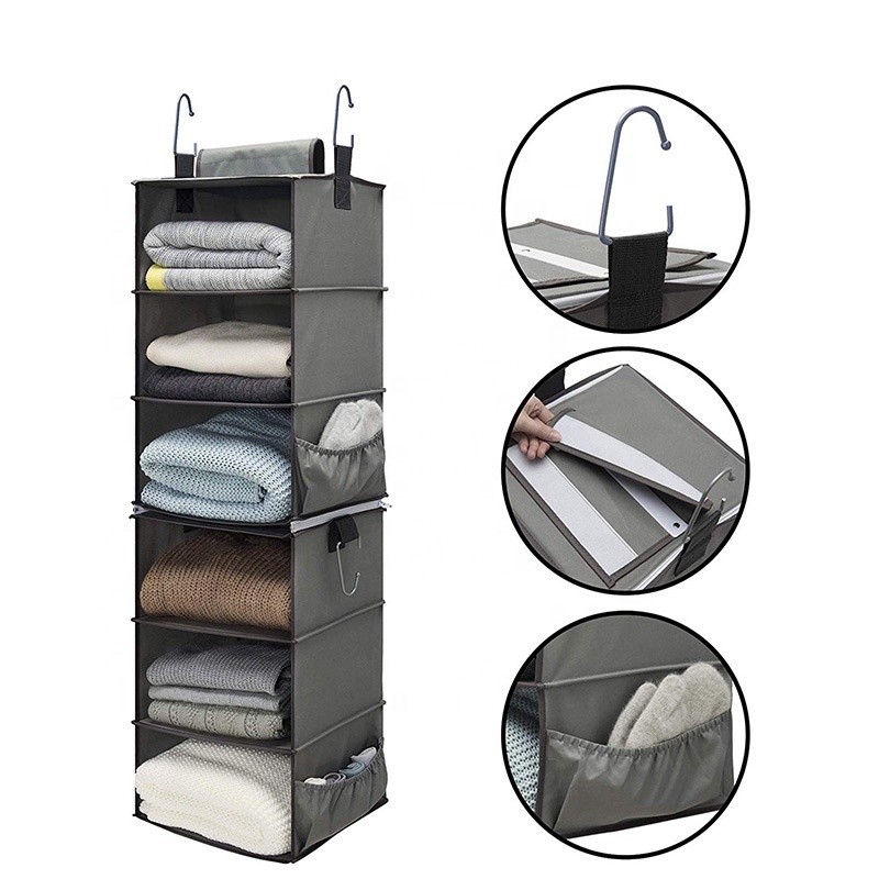 Kitchen shelf 3 tier Hanging Closet Organizers Two 3-Shelf Separable Closet Hanging Shelves Versatile storage