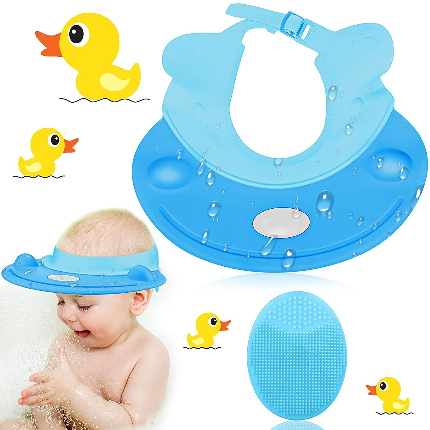 Waterproof Soft Animal Shape Funny Baby Bath Hat Baby Bath Protect Hat Baby Shower Shampoo Cap